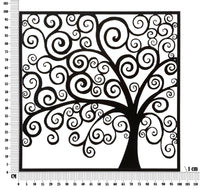 Pannello Decorativo 3D in Ferro Tree Design 100x1x100 cm