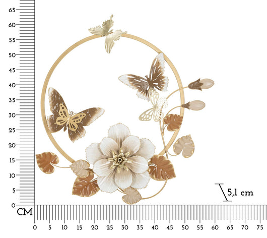 Pannello Decorativo 3D in Metallo Dorato cm 58,4x5,1x63,5