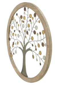 Pannello Decorativo Albero della Vita con Specchio Ø 61 cm