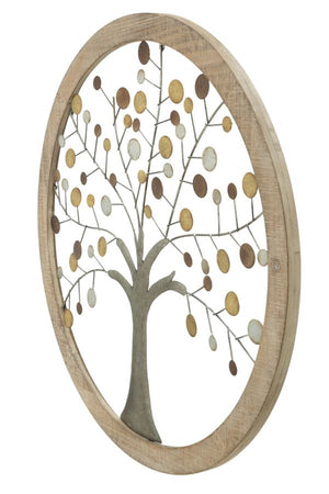 Pannello Decorativo Albero della Vita con Specchio Ø 61 cm