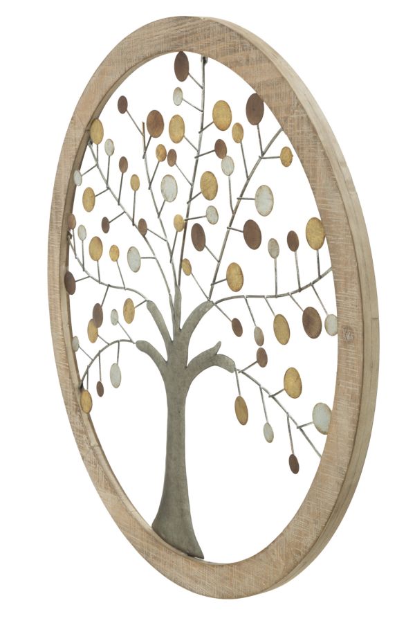 Pannello Decorativo Albero della Vita con Specchio Ø 61 cm