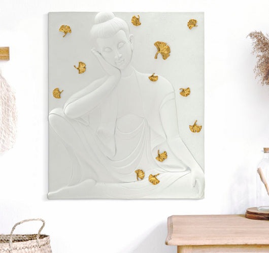 Pannello Decorativo Buddha in Resina 3D cm 46x5,7x55,5