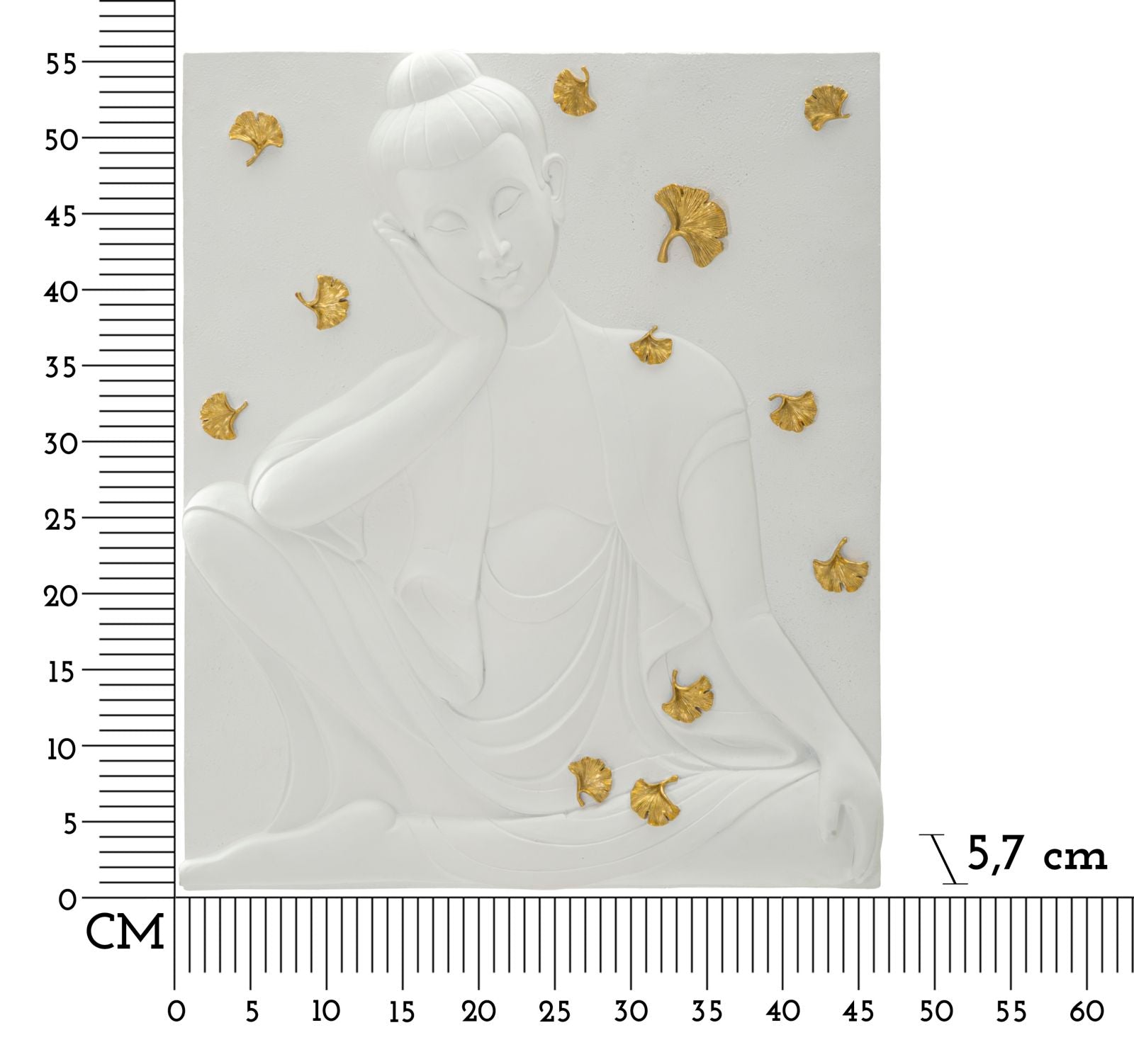 Pannello Decorativo Buddha in Resina 3D cm 46x5,7x55,5