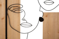 Pannello decorativo Faces in ferro e legno 3D cm 63x2x90