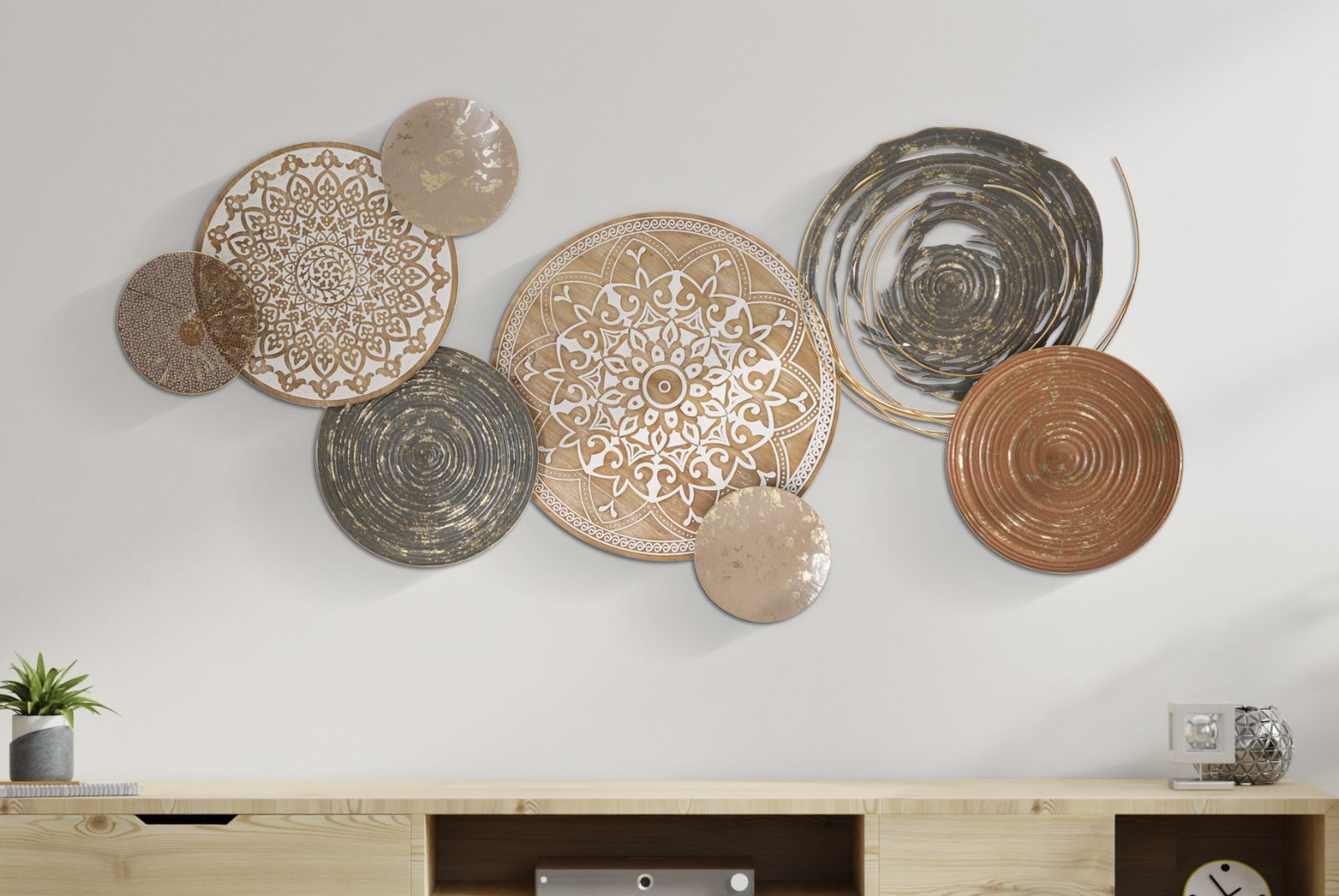 Pannello Decorativo in Ferro Boho 167,6x8,9x80,6 cm