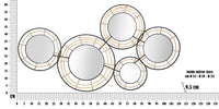 Pannello Decorativo in Ferro con Specchi Oporto 111x9,5x59 cm
