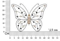 Pannello Decorativo in Ferro e Legno a Forma di Farfalla 39,5x1,5x33,5 cm