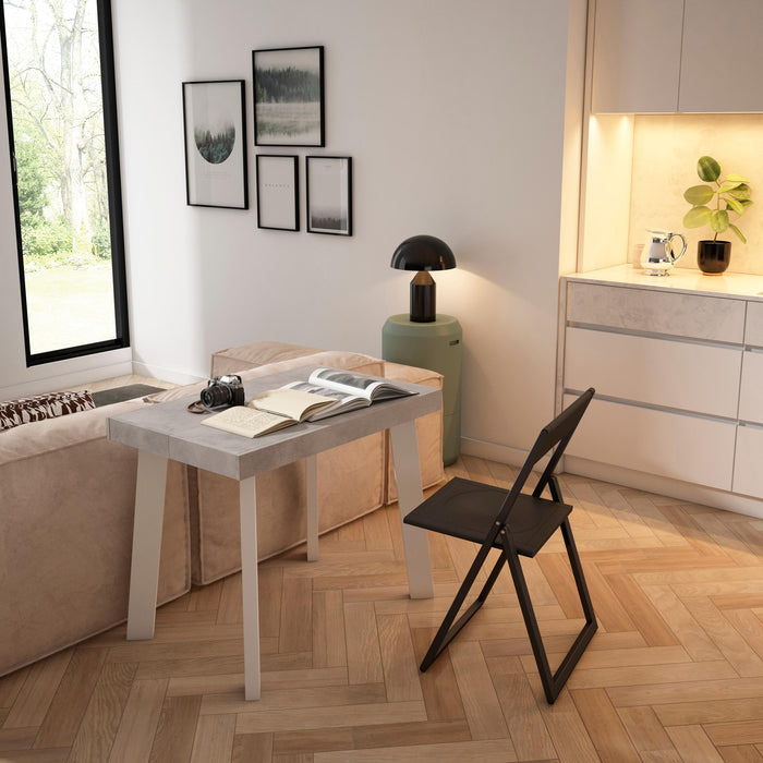 Consolle allungabile, 222x90x73cm, Per 10 persone, Gambe in legno, grigio cemento RF3014