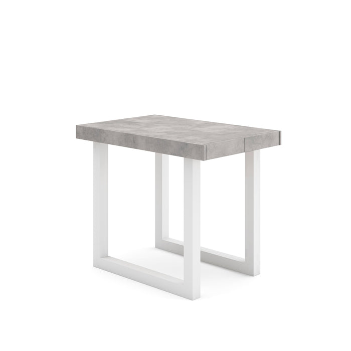Consolle allungabile, 302x90x73cm, Per 14 persone, Gambe in legno, grigio cemento RF2964