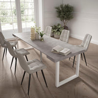 Consolle allungabile, 262x90x73cm, Per 12 persone, Gambe in legno, grigio cemento RF2980