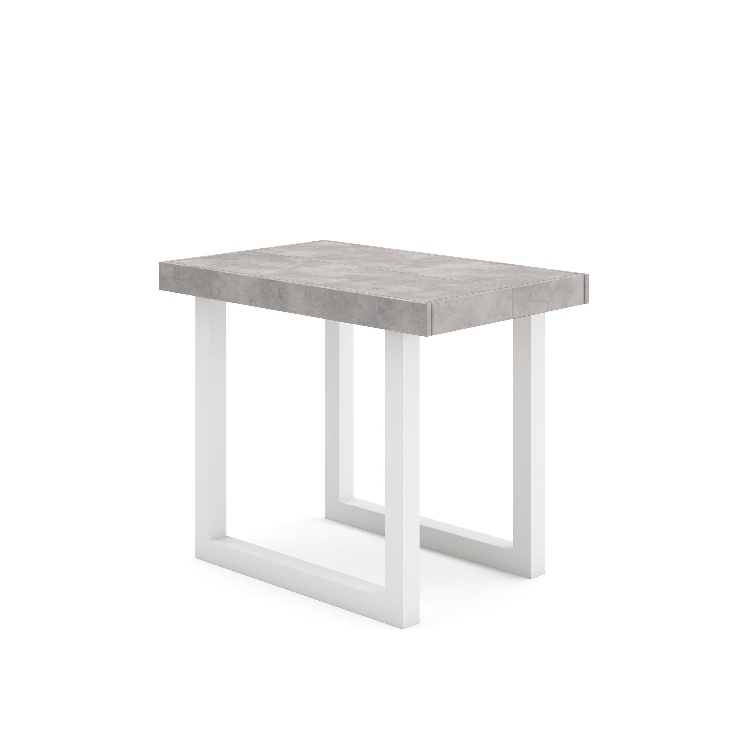Consolle allungabile, 262x90x73cm, Per 12 persone, Gambe in legno, grigio cemento RF2980