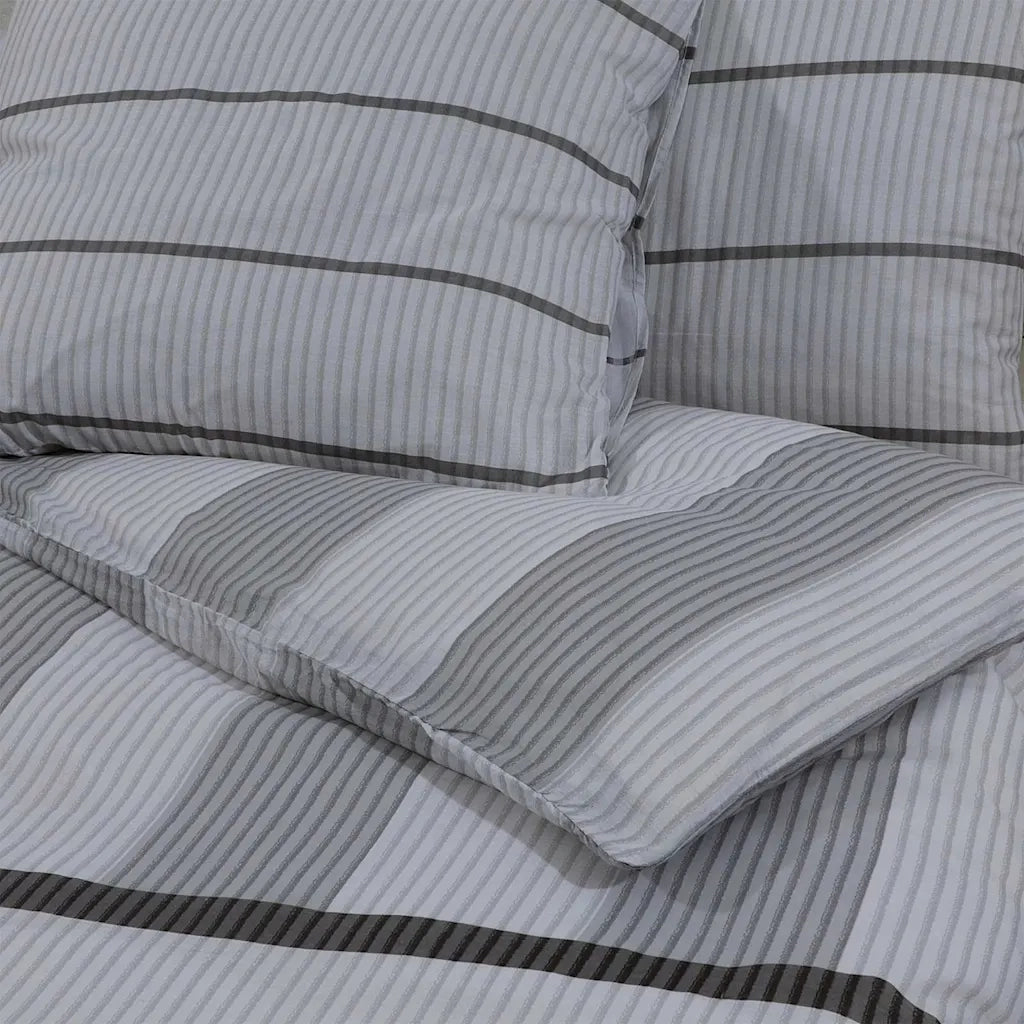 Set Copripiumino Grigio 260x220 cm in Cotone CFW9172298
