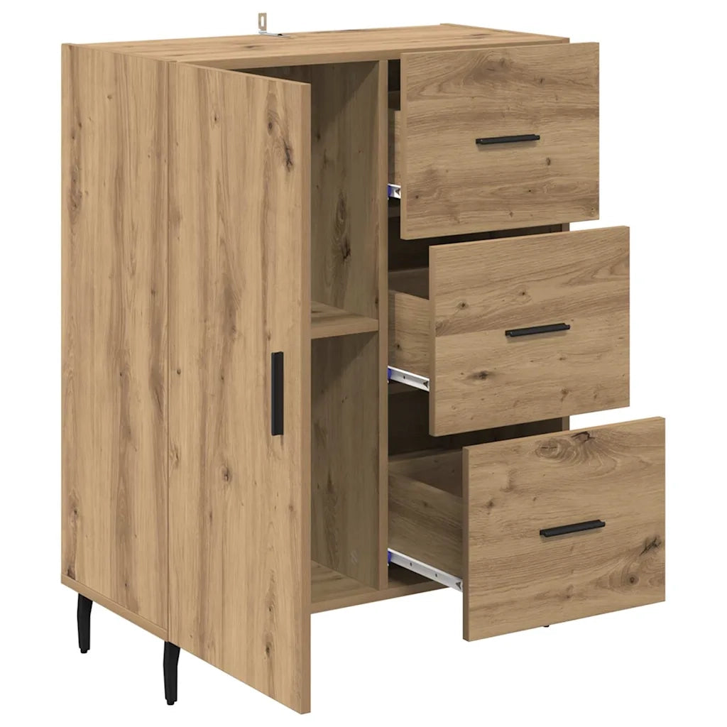 Credenza con Cassetto-Buffet-Armadio da cucina Rovere artigianale 69,5 x 34 x 90 cm 752124
