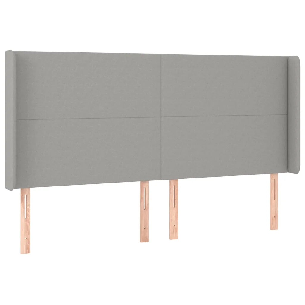 Testiera a LED-Testata con LED Grigio Chiaro 183x16x118/128 cm in Tessuto 347843