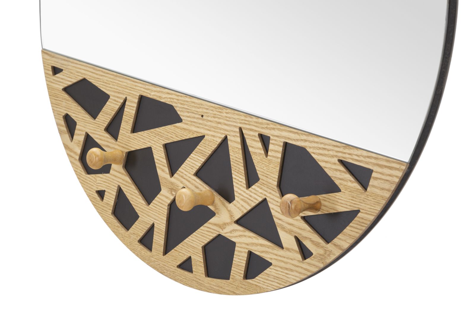 Specchio da muro con appendi-abiti elegante 60x5,3x90 cm