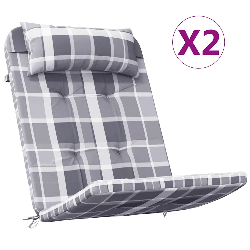 Cuscini Sedia Adirondack 2 pz a Quadri Grigio in Tessuto Oxford 361844
