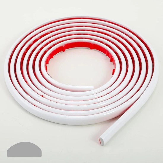 Strisce decorative autoadesive e decorative per pavimento, parete posteriore, bordo piastrelle e angoli decorativi autoadesive con voletto bianco - 5 m