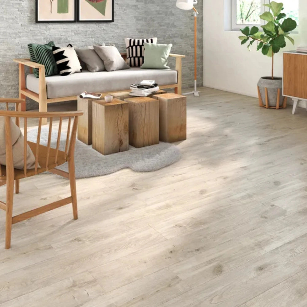 Parquet laminato 8mm ac5 bisellato rovere white confezione 2,131 mq