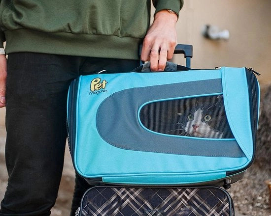 Borsa per cani morbida, approvata dalle compagnie aeree, impermeabile e ripiegabile, blu / 46 * 29 * 25,4 cm