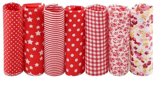 Set di tessuti patchwork in cotone 50x50 cm - 7 pezzi - cucito DIY - decorazione per la casa - quilting - finitura liscia senza spigoli - stoffa