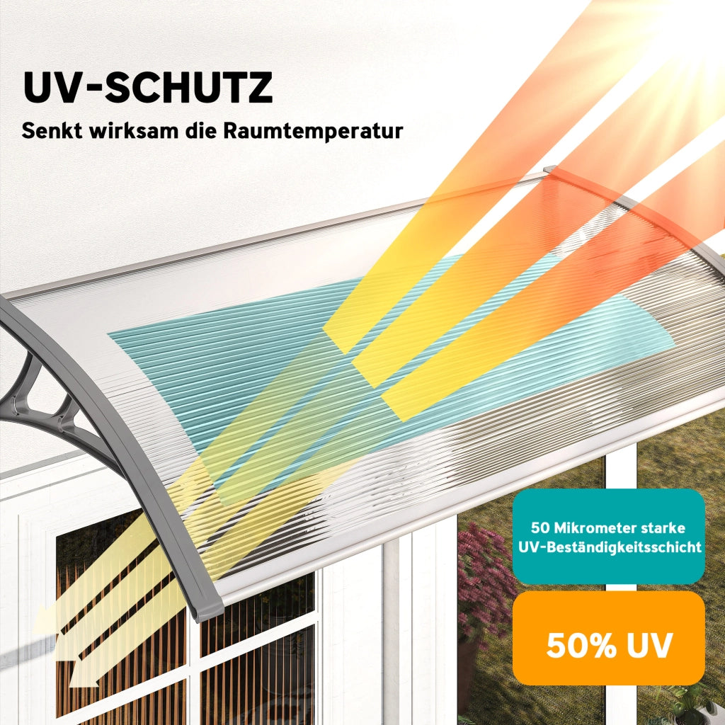 Copertura per Porta ¨C zephmum ¨C Grigio Polycarbonat Aluminium 110x60x18