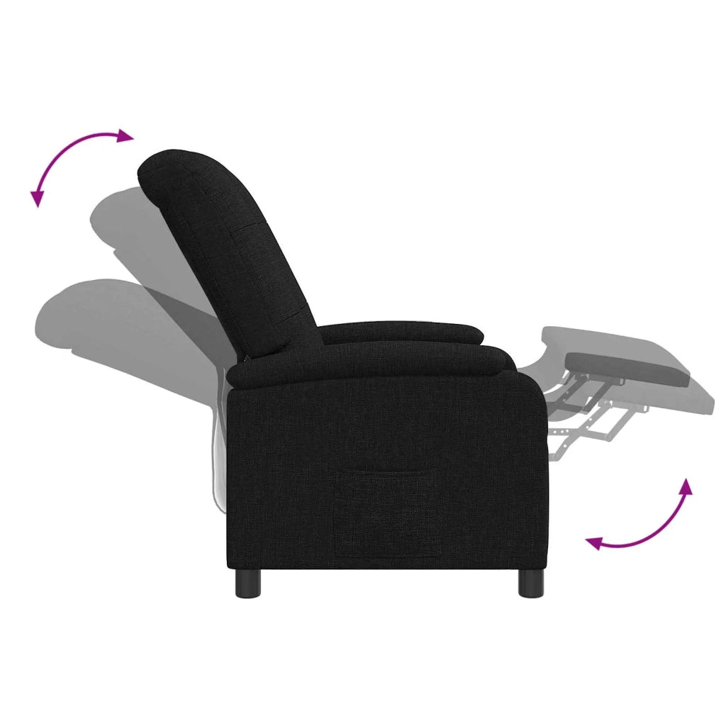 Divano Sedia-Poltrona reclinabile Nero Tessuto 915256
