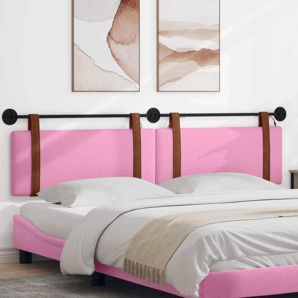 Testiera sospesa Con luce LED Rosa PU Antico 3424054