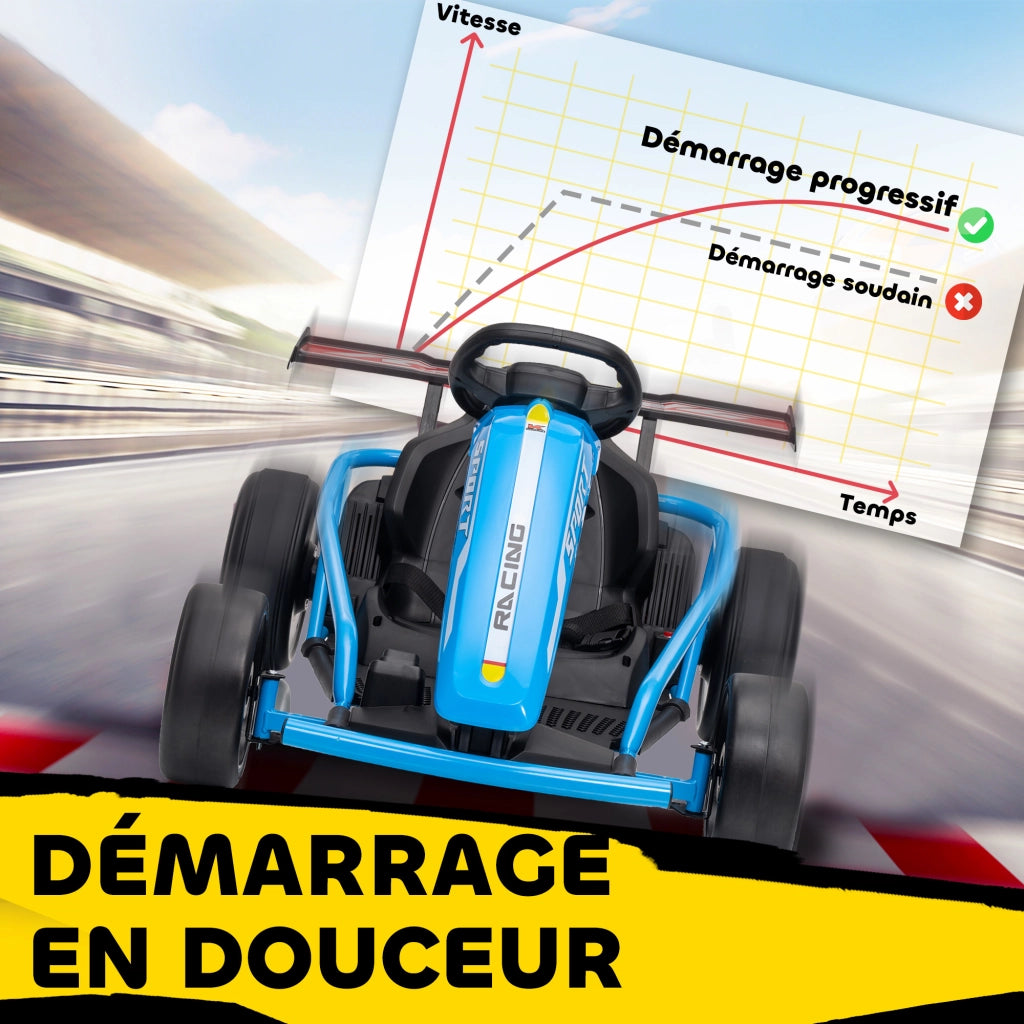 Kart elettrico per bambini ¨C Zephmum ¨C 119x77x54 cm blu