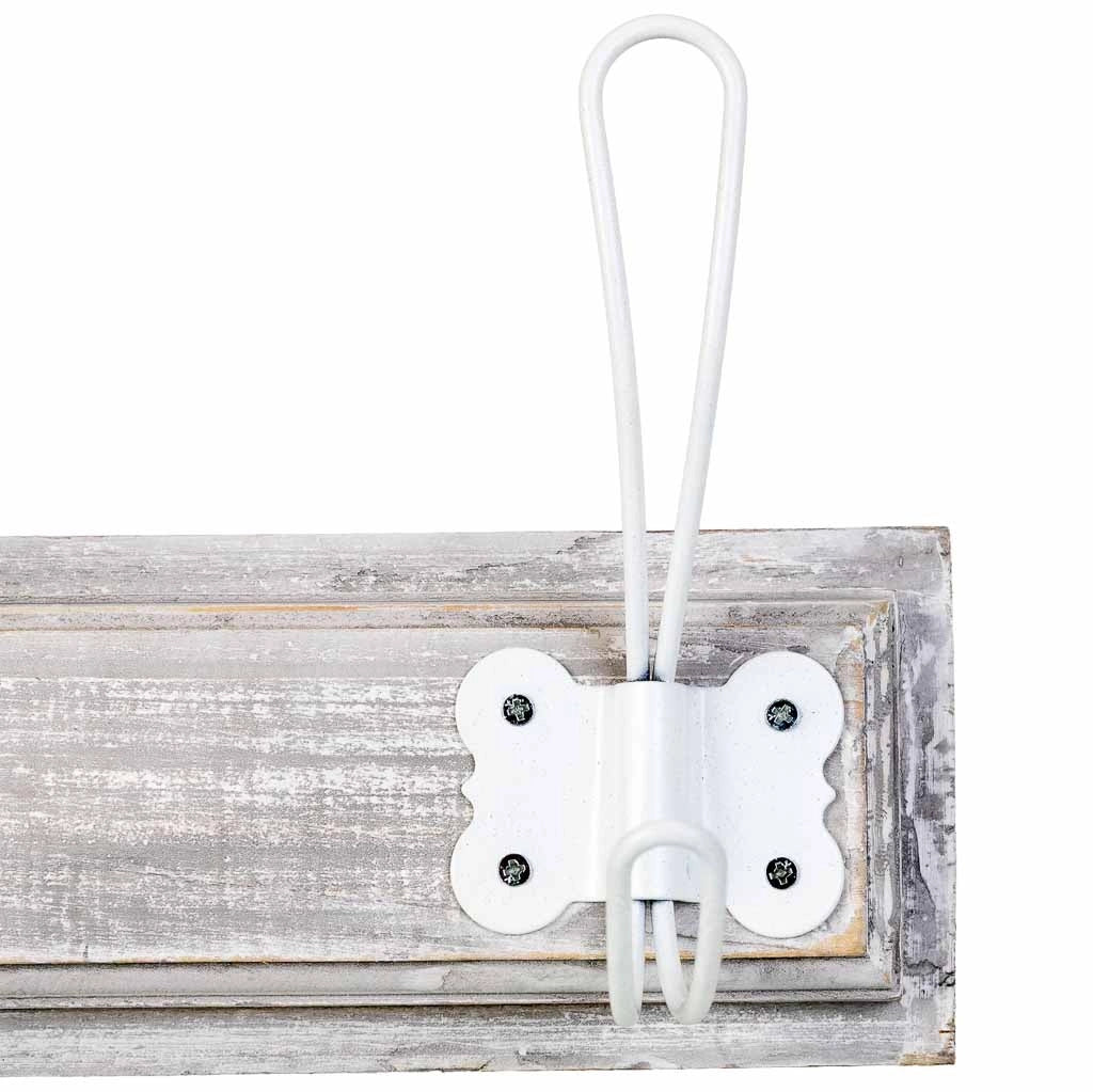Appendiabiti da parete in legno con 5 ganci 63x2,3x8h cm