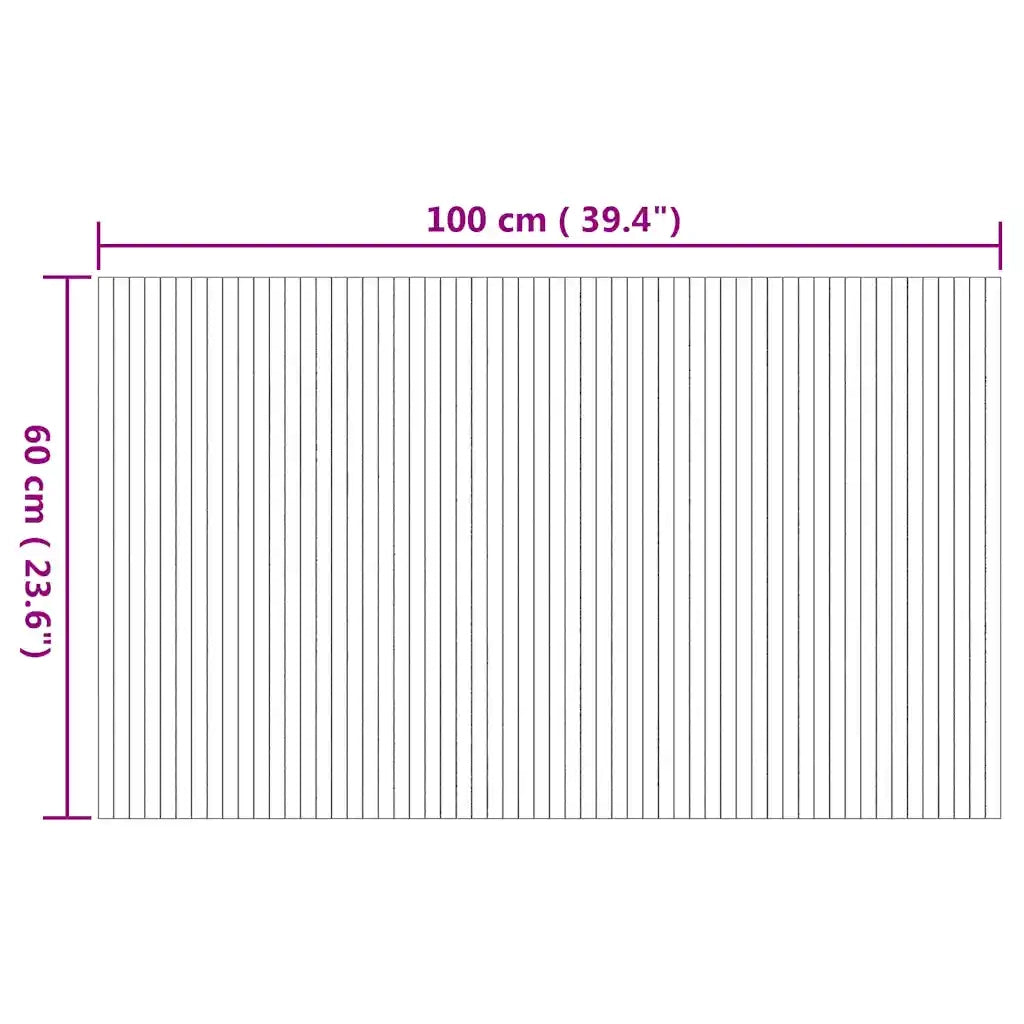 Tappeto Rettangolare Naturale 60x100 cm in Bambù 376709