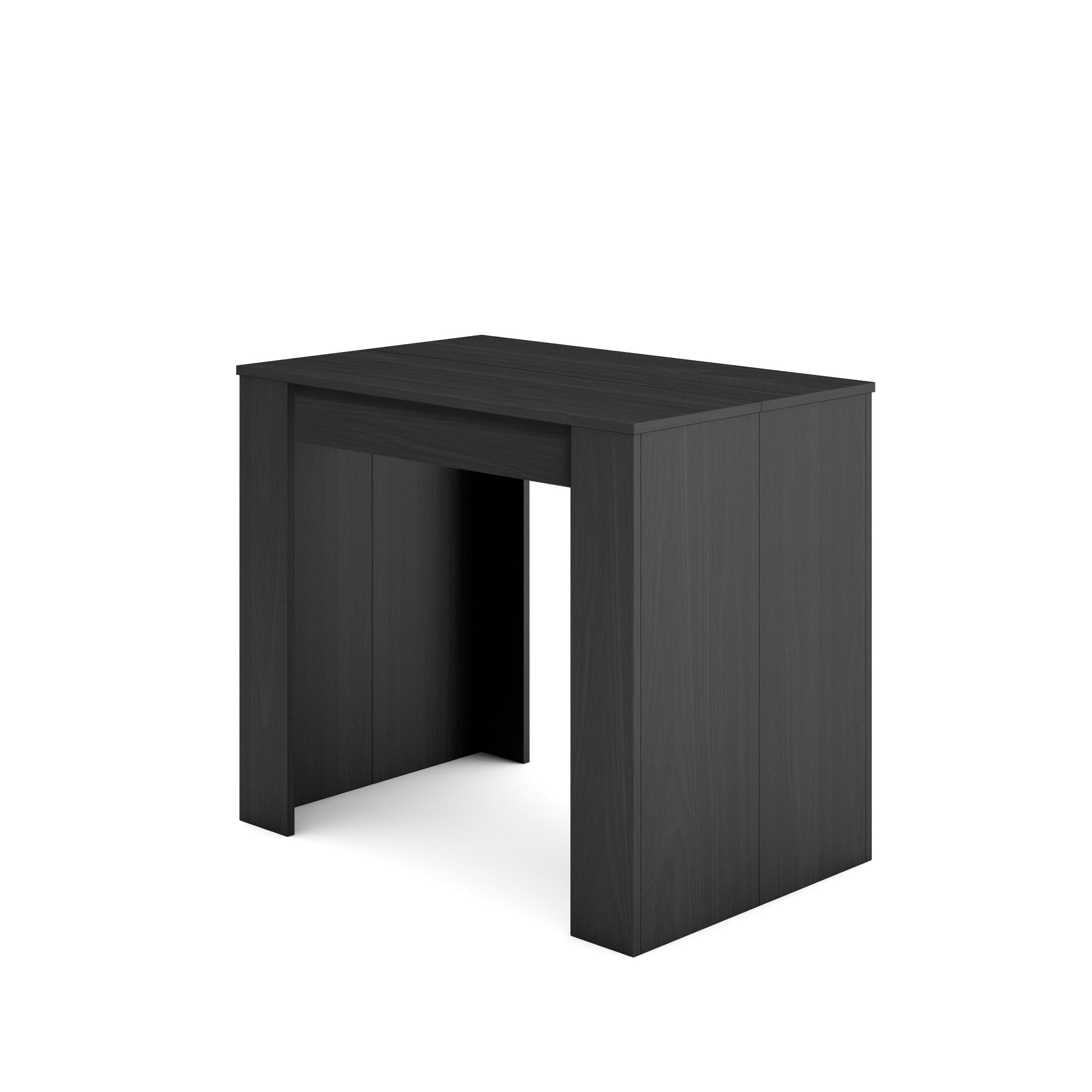 Consolle allungabile, 160x90x77cm, Per 8 persone, Tavolo da pranzo, Nero RF2619