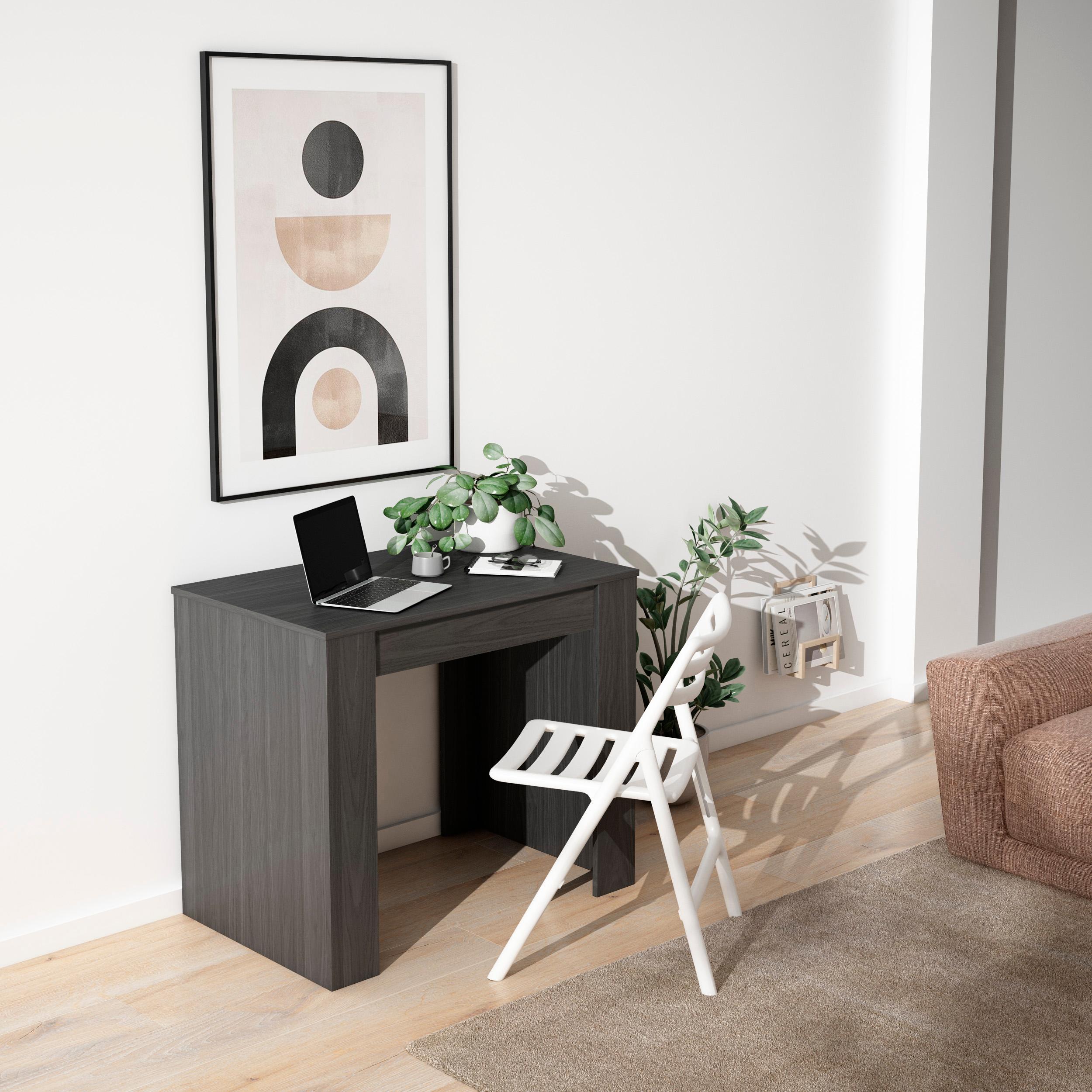 Consolle allungabile, 180x90x77cm, Per 8 persone, Tavolo da pranzo, Nero RF2627