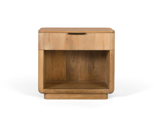 Comodino in legno di mango con angoli arrotondati