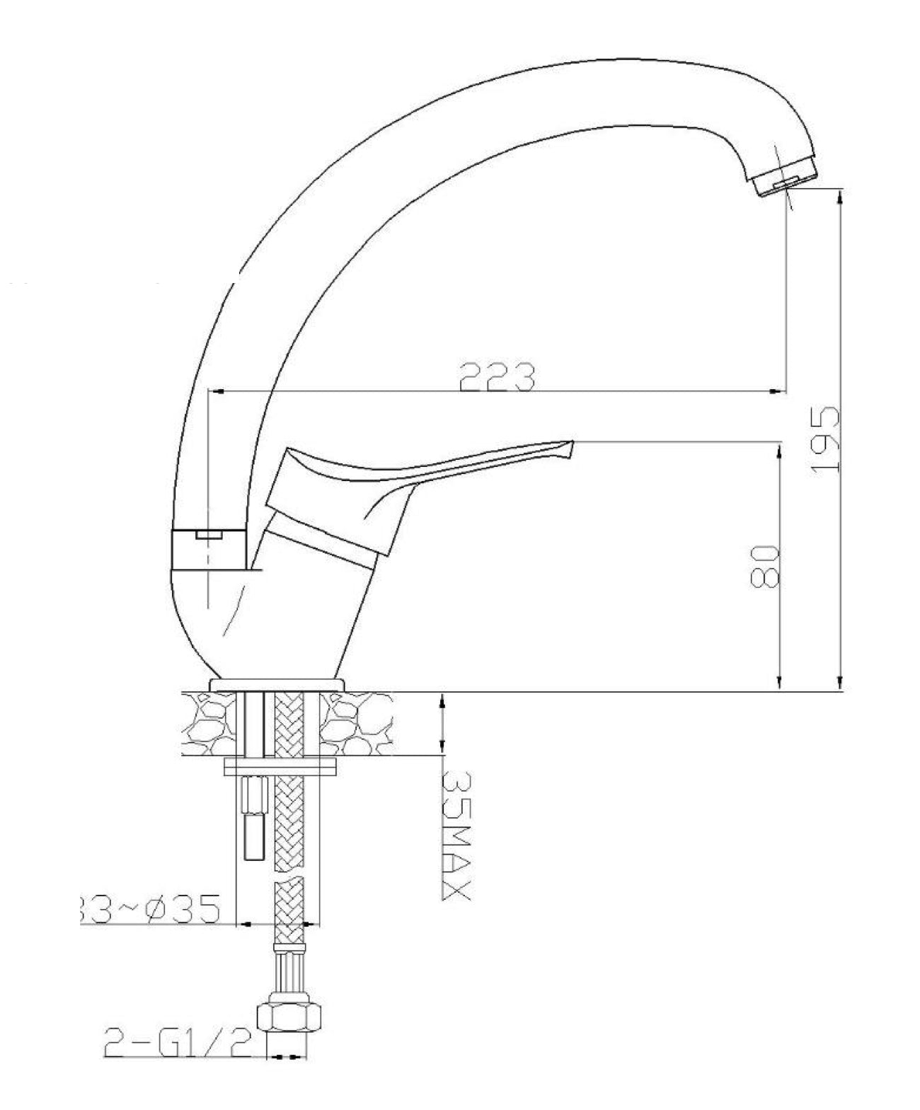 Miscelatore cucina colore bianco-granito