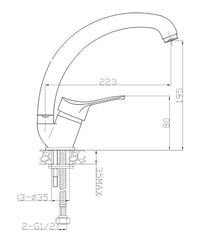 Miscelatore cucina colore bianco-granito
