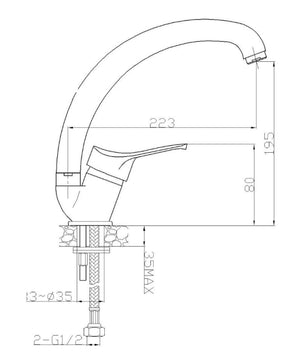 Miscelatore cucina colore bianco-granito