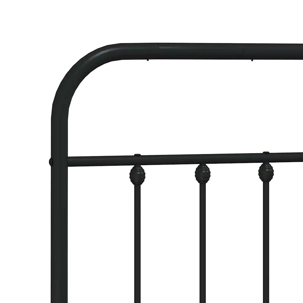 Giroletto con Testiera in Metallo Nero 193x203 cm 352584