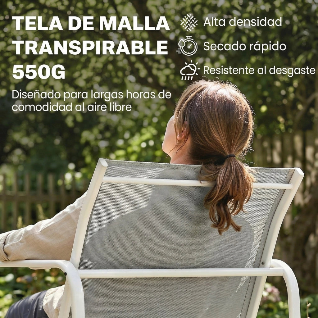 Set divano giardino 4 pezzi ¨C zephmum ¨C tessuto textilene grigio chiaro