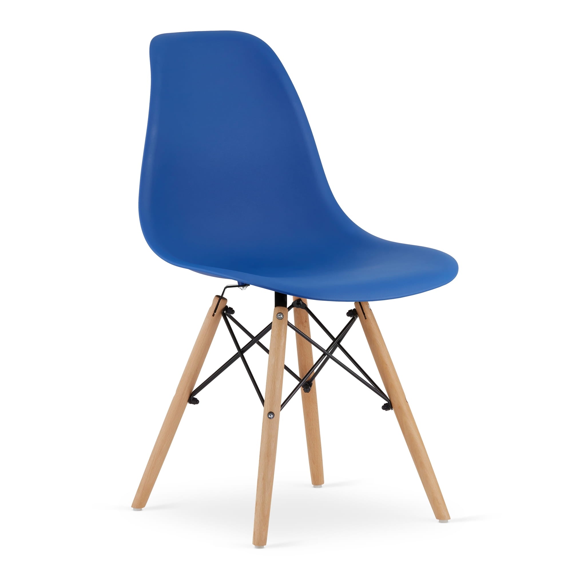 Sedia ergonomica Valora OSAKA con gambe naturali blu per soggiorno x2