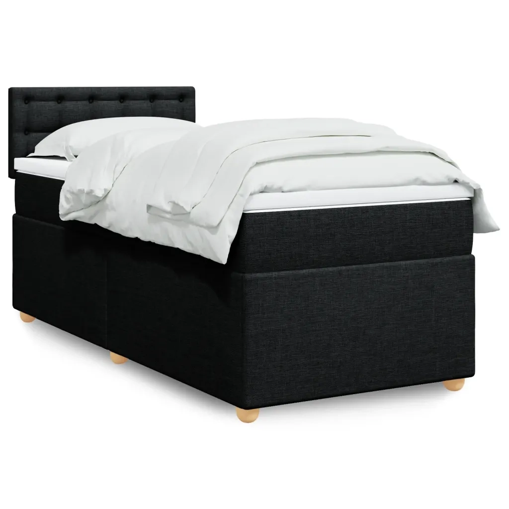 Giroletto a Molle con Materasso Nero 90x200 cm in Tessuto 3288879