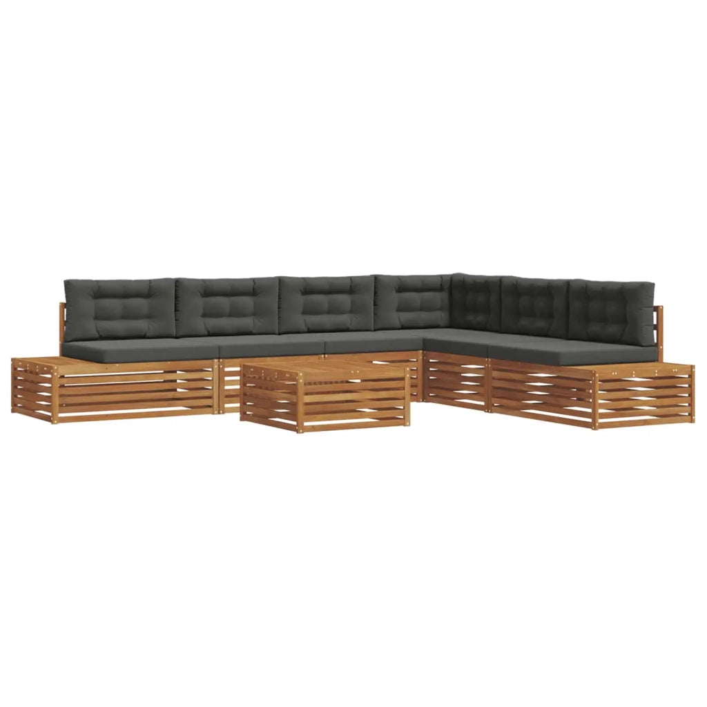 Set di divani da esterno 7 Pezzo Naturale e Antracite