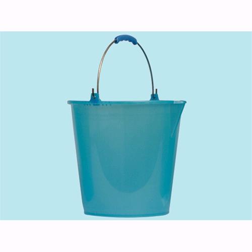 Secchio In Plastica Con Becco Manico In Ferro Lt.17 Colore Azzurro 1pz -s17