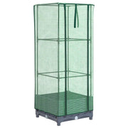 Aiuola rialzata/fioriera con copertura effetto rattan 40 x 40 x 123 cm blu/grigio 02_0038771