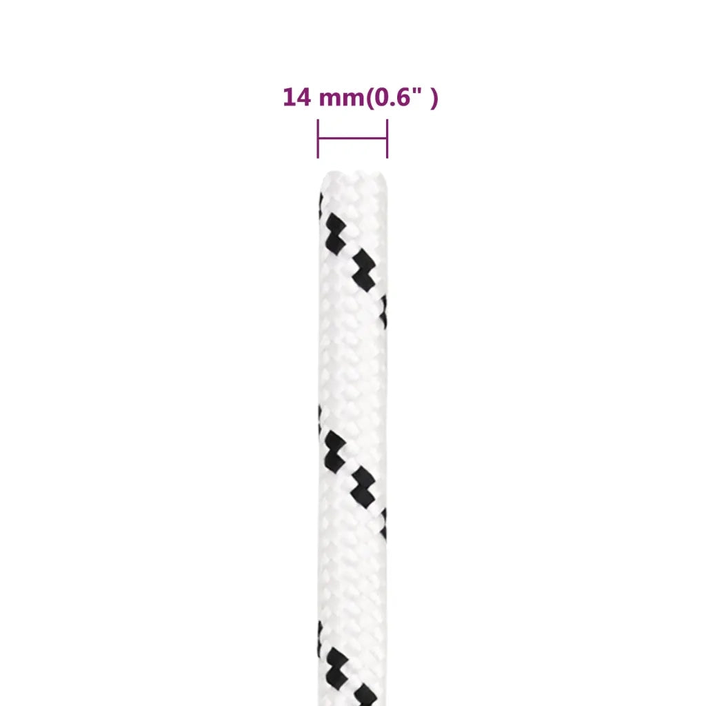 Corda Intrecciata per Barca Bianca 14 mm x 250 m Poliestere 152782
