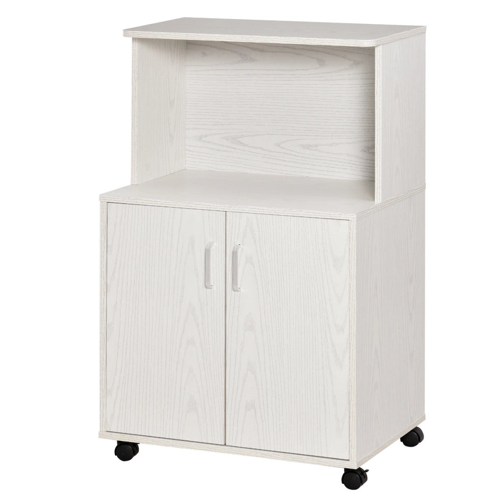 Armadio Cucina con Ruote e Ripiano ¨C Zephmum ¨C Bianco 60.4x40.3x97cm