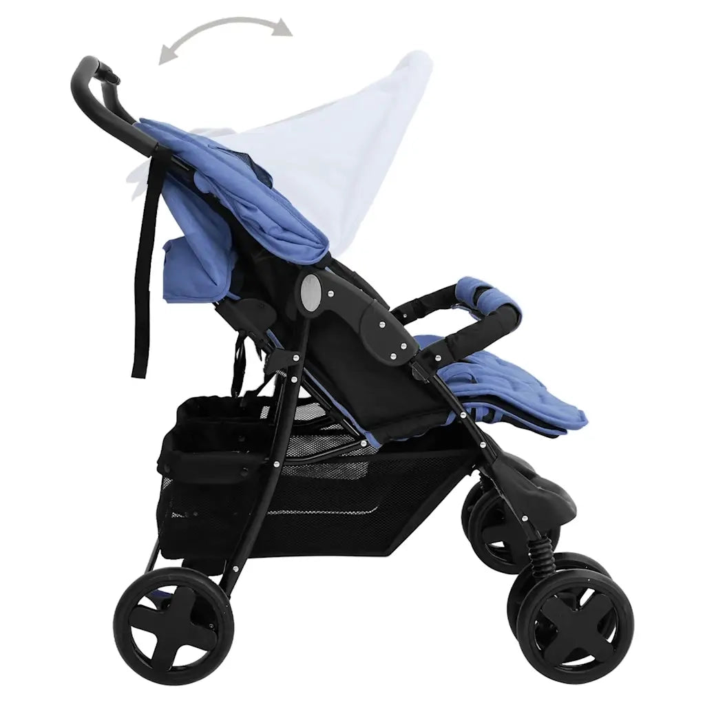 Passeggino Gemellare Blu Marino in Acciaio 10344