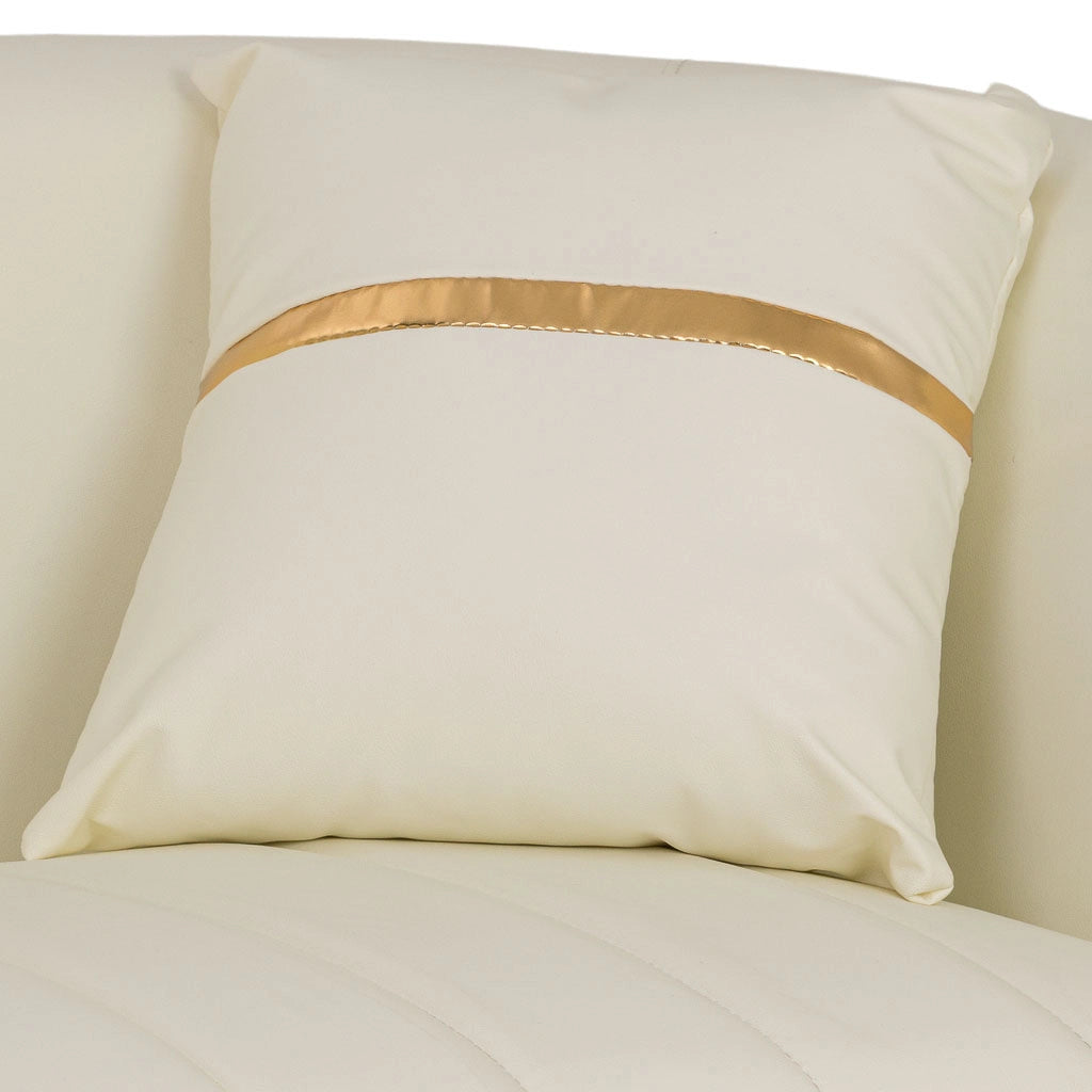 Divano in ecopelle beige 137x72x76h cm