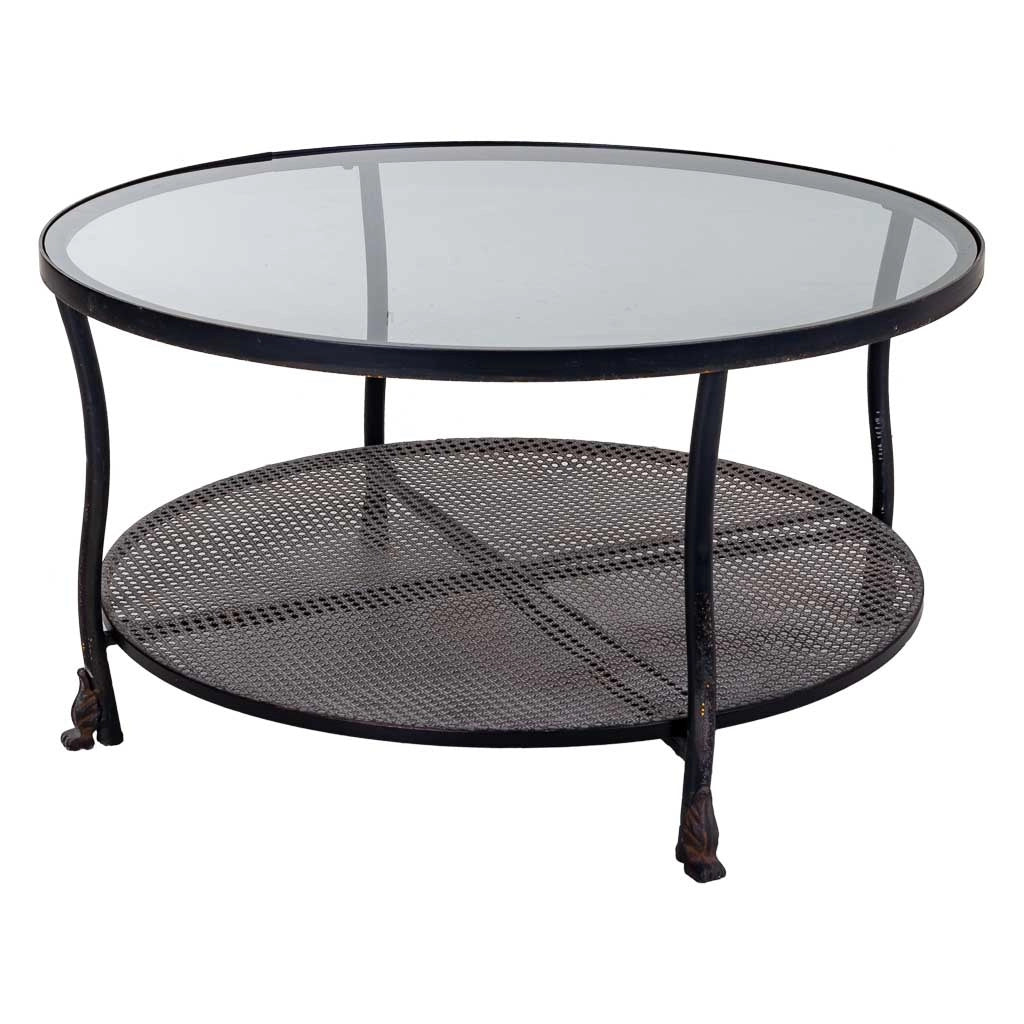 Tavolino in metallo nero 85x85x45h