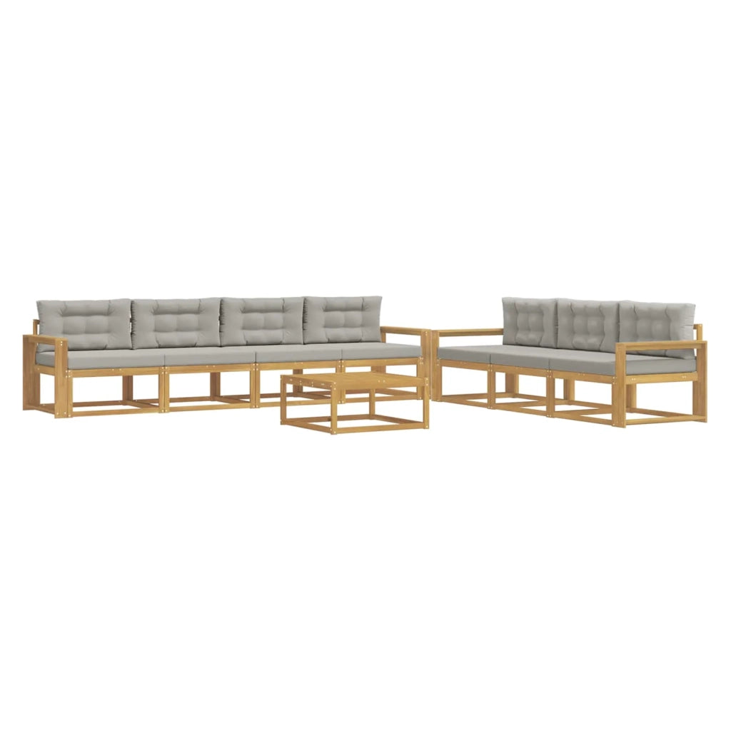 Set di divani da esterno 7 pz Bianco e Grigio Chiaro 3386170