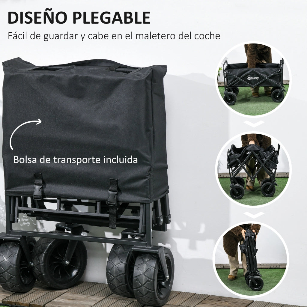 Carrello Spesa Pieghevole ¨C Xylo ¨C Con Borsa Termica Removibile e Manico Regolabile Nero